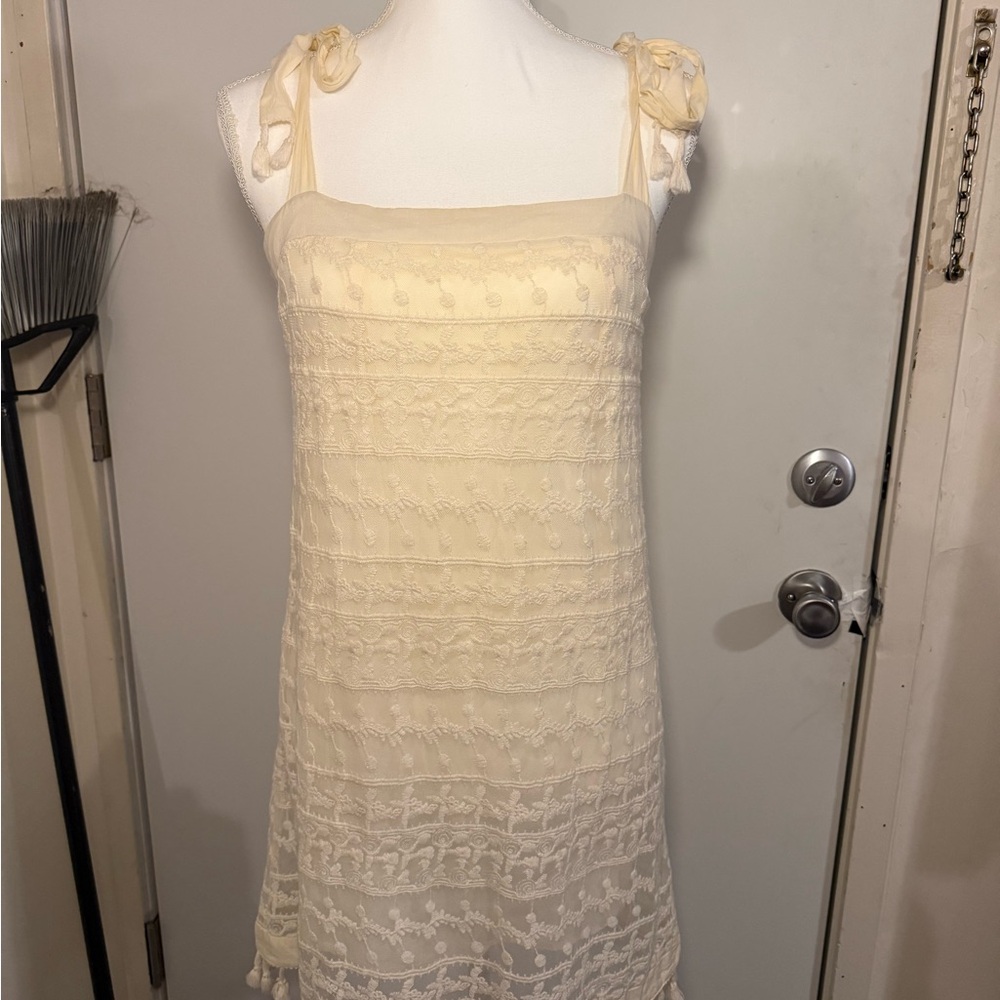Listicle Cream Lace Mini Dress
